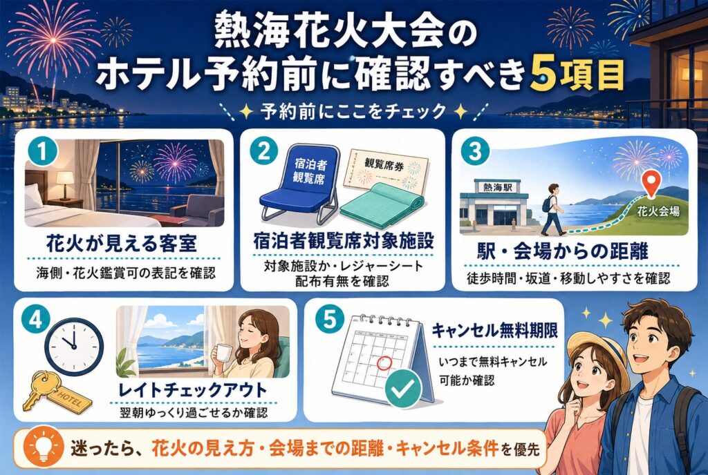 熱海花火大会のホテル予約前に確認すべき5項目