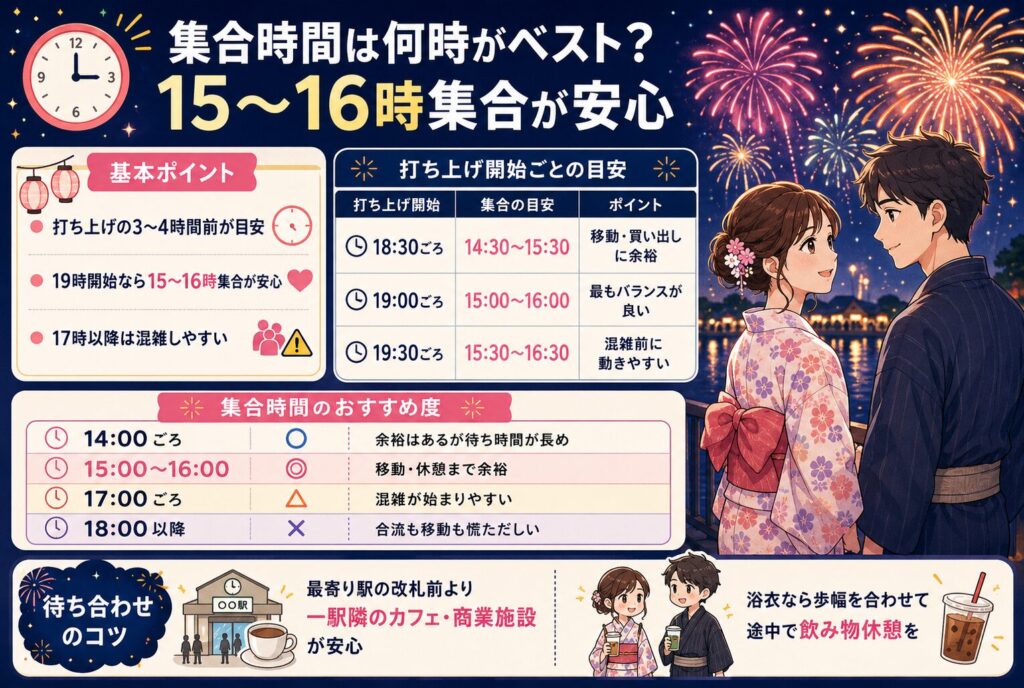 集合時間は何時がベスト？15〜16時集合が安心