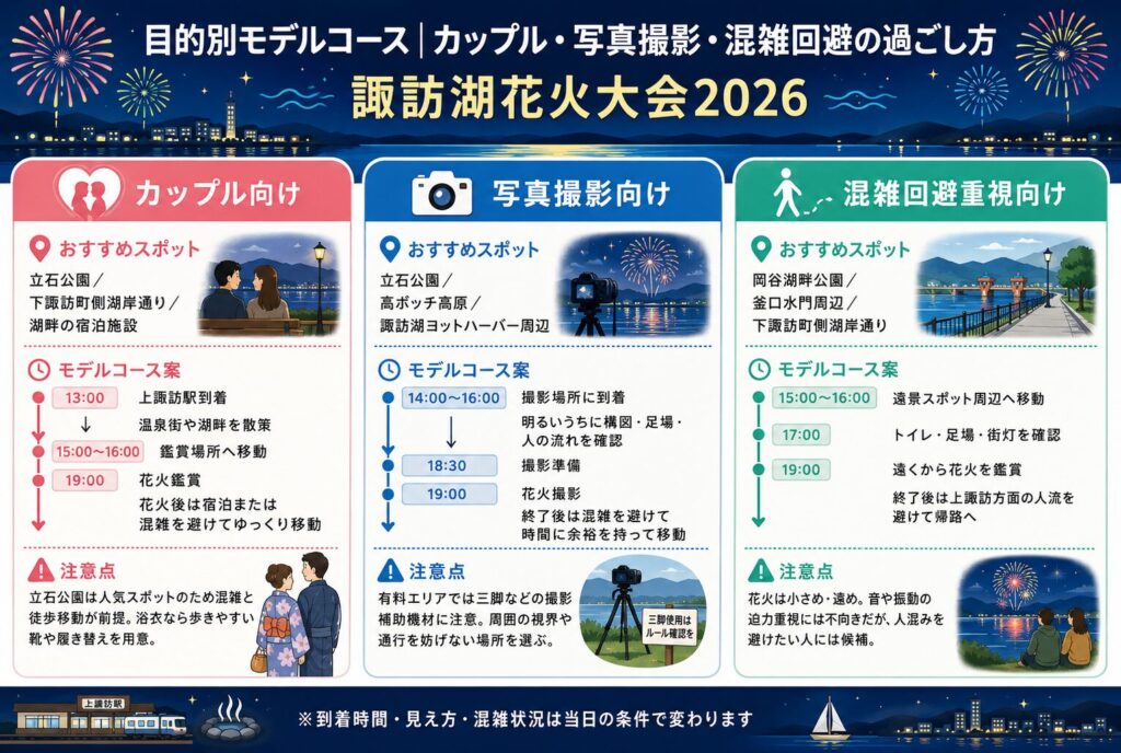 目的別モデルコース|カップル・子連れ・車利用の過ごし方