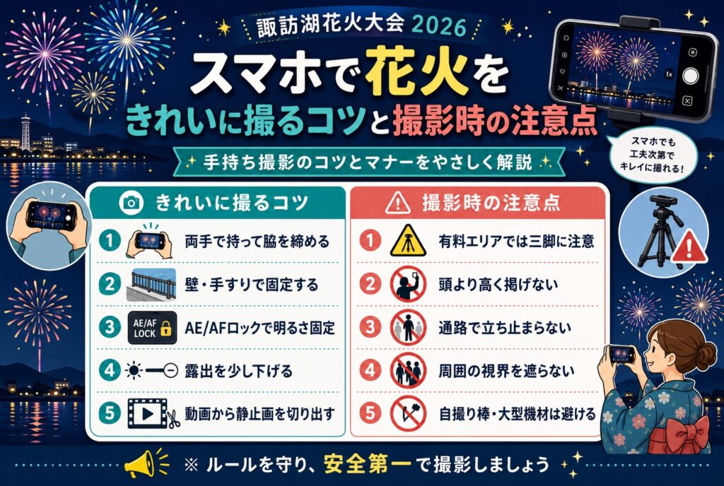 スマホで花火をきれいに撮るコツと撮影時の注意点
