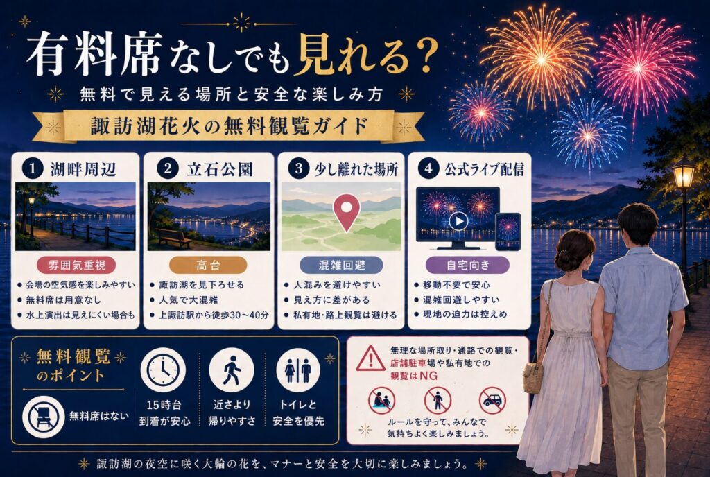 有料席なしでも見れる？無料で見える場所と安全な楽しみ方
