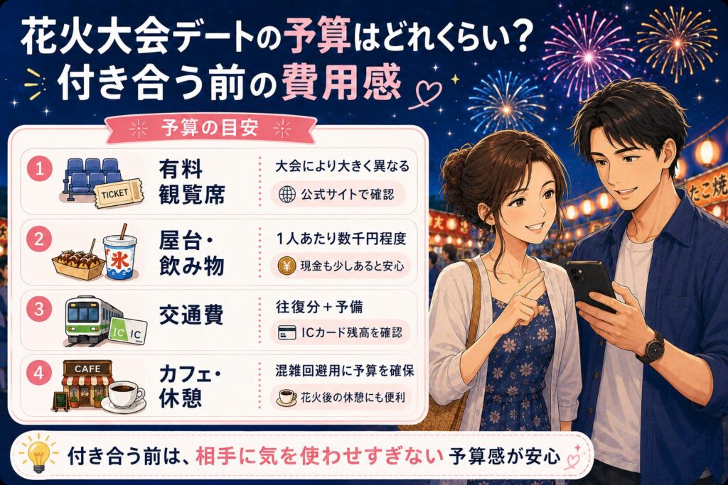 花火大会デートの予算はどれくらい？付き合う前の費用感