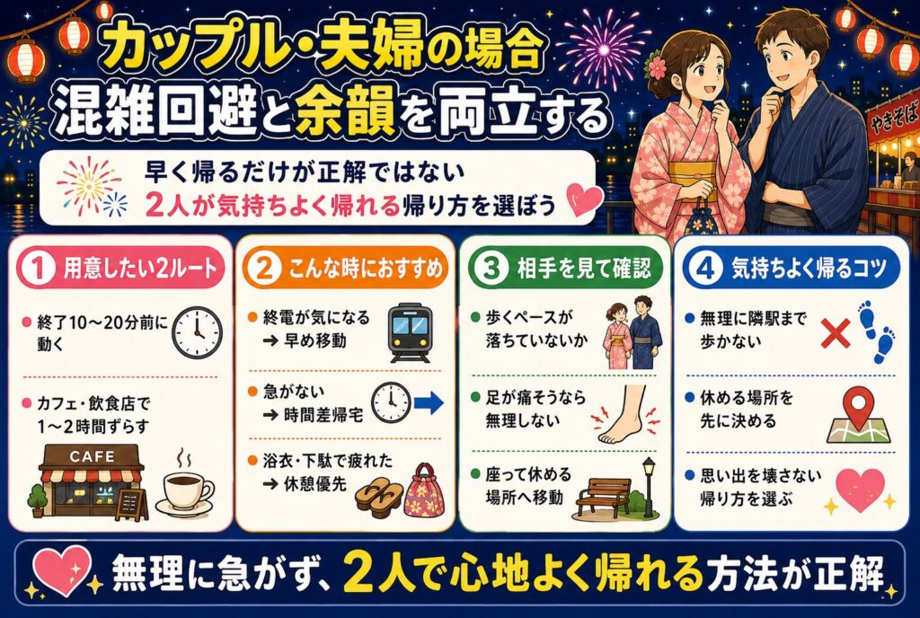 カップル・夫婦の場合：混雑回避と余韻を両立する