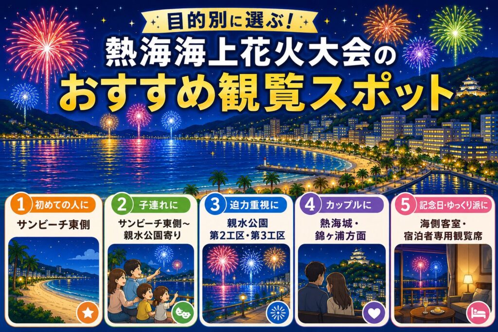 目的別に選ぶ！熱海海上花火大会のおすすめ観覧スポット