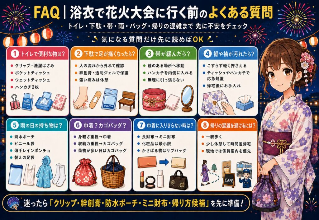 FAQ｜浴衣で花火大会に行く前のよくある質問
