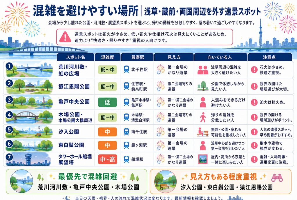 混雑を避けやすい場所|浅草・蔵前・両国周辺を外す遠景スポット