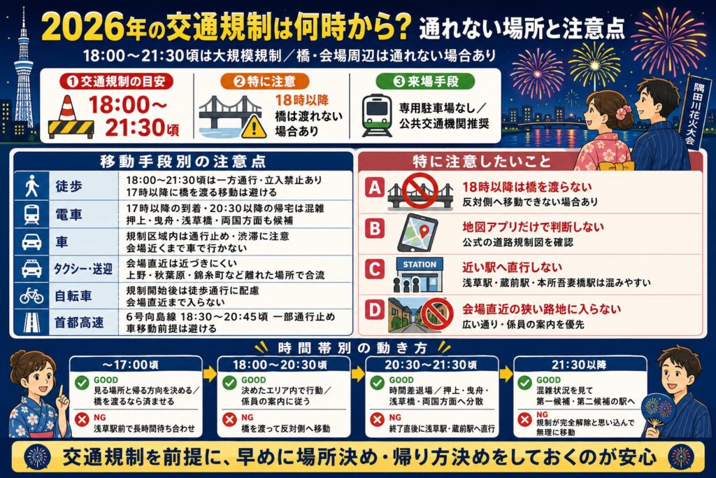 2026年の交通規制は何時から？通れない場所と注意点