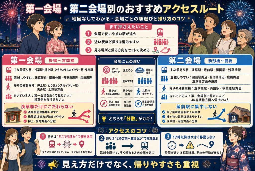 第一会場・第二会場別のおすすめアクセスルート