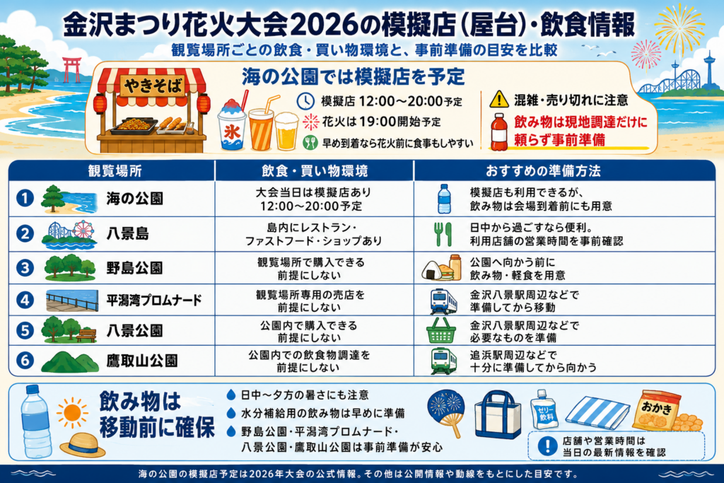 金沢まつり花火大会2026の模擬店（屋台）・飲食情報