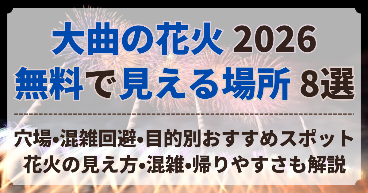 大曲の花火 見える 場所