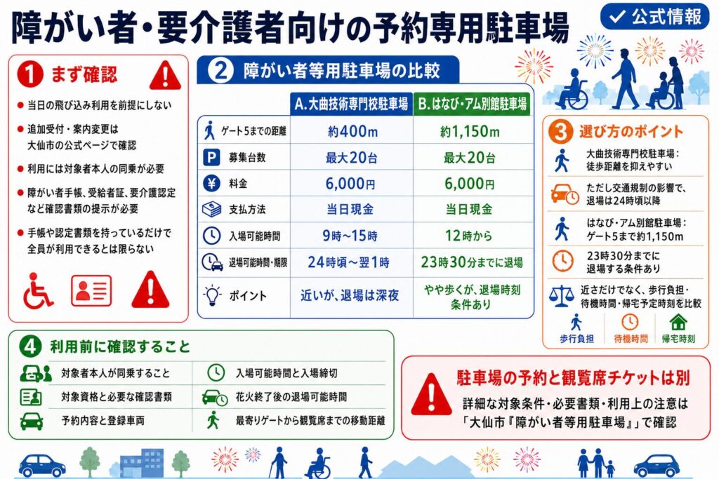 障がい者・要介護者向けの予約専用駐車場