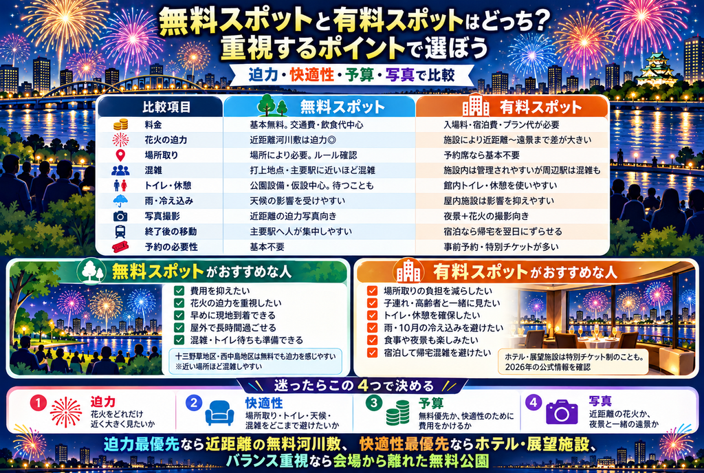無料スポットと有料スポットはどっち?重視するポイントで選ぼう